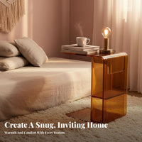 Rolling C-Table Mobile with casters Nightstand Modern Aesthetic for Young Adults