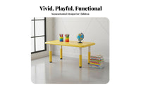 Plastic kids' Desk and Chair Kid-Safe Design 5-Piece Toddler Furniture Set Easy to Clean Lightweight for Daycare Center, Bedroom