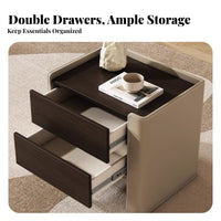 Single-Drawer Cabinet with Open Shelf Italian aesthetic Bedside Table for Homeowners
