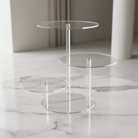 3-Tier Acrylic Cake Stand Easy Assembly Serving Ware for Weddings, Birthdays