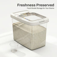 Airtight Food Storage Containers, Large Capacity Rice Bucket, Press Button Dispenser with Measuring  - Image 8