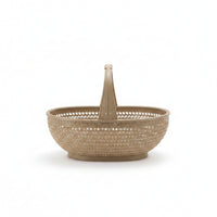 Woven Plastic Basket Ventilated Wicker Tote Lightweight for Market, Kitchen