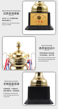 2024 New High-end Metal Trophy Wholesale Award Business Annual Meeting Alloy Trophy Gold-plated Champion Glory