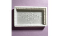 Rectangular Paving Mold Plastic Floral Pattern Mold White Frame for Courtyard
