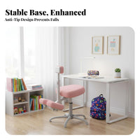 Adjustable Kneeling Chair Stable Fiveprong Base for Desk Work, Students, Parents