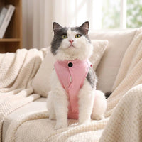 Cat Recovery Suit with Fasteners, Sleeveless Turtleneck Spay Suit for Cats, Neuter and Post Surgery Care, Anti-Licking Protection