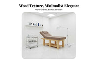 Solid Wood Massage Bed Water Resistant and Oil-Resistant PU Spa-Grade Upholstery Facial Bed Ergonomic Design Stationary Massage Table