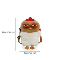 Faux Faux Hair Chicken Handbag Cute Chicken Bag Cartoon Cuddly Bag Quirky for Women