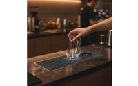 Embedded Cup Washer with Drainage Tray Countertop Tabletop Cup Washer Low-Profile Stainless Steel Glass Washer for Bartenders, Baristas, Bar Counters