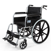 Fushide Wheelchair with Commode, Folding, Lightweight, Multi-functional, High Carbon Steel