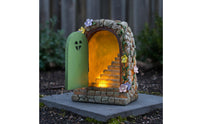 Solar Fairy Door Pastoral Theme Miniature Garden Door Statue Whimsical Enchanted