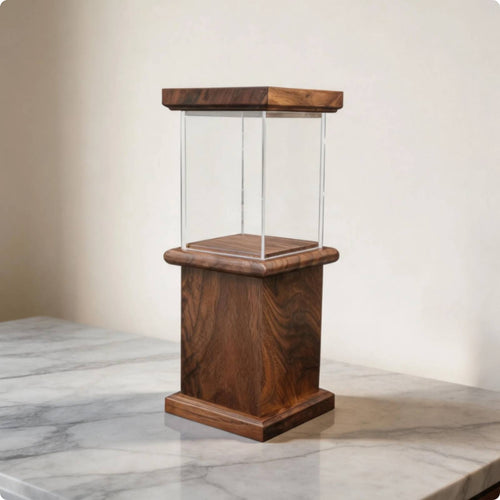 Dustproof Model Showcase Built-in Light Collectible Display Box for Cabinet
