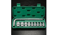 L-Shaped Socket Wrench Set Textured Grip Socket Wrench Set with Case Chrome-Finished Tool Kit with Storage Case for Mechanics, Home Repairs, Workshop