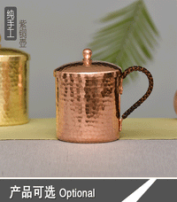 厂家直供纯紫铜加厚水杯泡茶杯黄铜冷水杯手工锤点铜制餐饮用具