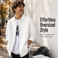 Men's Waffle Knit Long Sleeve Casual Shirt Jacket