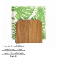 Wooden Napkin Holder Rectangular Upright Tissue Organizer Easy to Grab