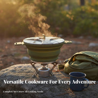 Lightweight Collapsible Cooking Pot Sturdy Collapsible Silicone Pot Heat-Tolerant for Backpackers, Campers, Hiking, Backpacking