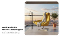 Sail Design Rotating Chair Nordic and Theme Single Sofa Soft Padded Padding Sculptural for-Male for Adults, Homeowners