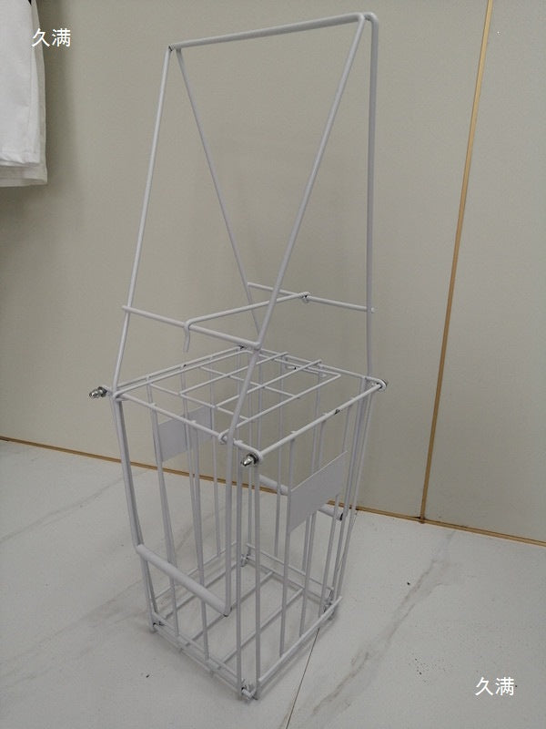 White Tennis Ball Hopper Basket with Cart, Holds 72 Balls