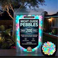 Glow-in-the-Dark Garden Pebbles for Outdoor Garden Pathways Patio Lawn