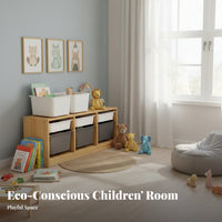 Educational Toy Shelf Solid Wood Educational Storage Shelf Large Capacity Wooden Toy Storage Unit for Young Children, Preschoolers, Playroom, Nursery