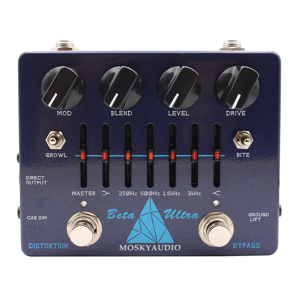 MOSKYAUDIO Beta Ultra Distortion EQ DI Effects Pedal