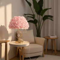 Rose Lamp Romantic Floral Table Lamp Decorative Pink for Girls, Bedroom, Nightstand