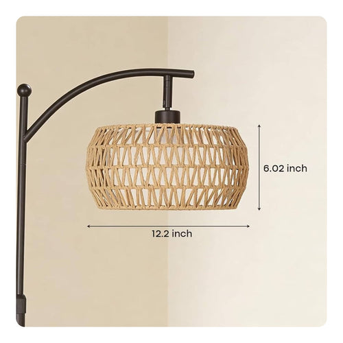 Woven Rope Lampshade Handwoven Rattan Drum Lampshade Fits E26 Socket for Bar