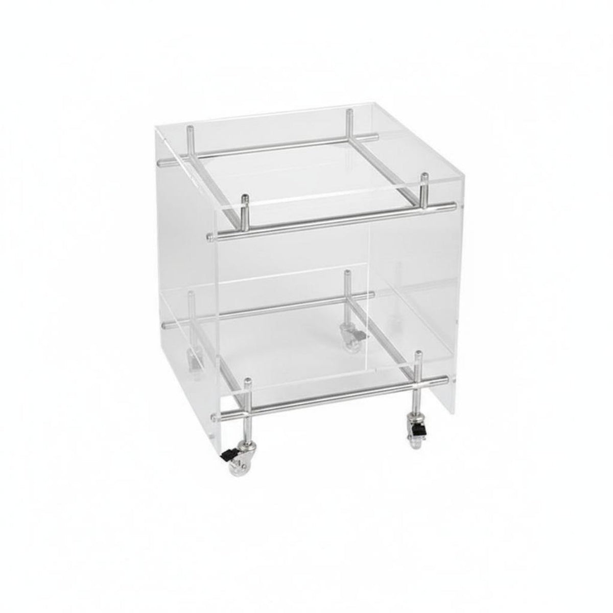 2-Tier Rolling Trolley Multi-Functional 2-Tier Wheeled Organizer for Living Room