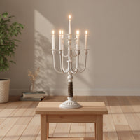 Candelabra with Curved Arms Distressed Candelabra Elegant Candelabrum for Brides, Candlelit Dinners, Home Decor