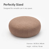 Round Teddy Fleece Floor Cushion, Large Floor Cushion Seating, Soft Thick Floor Pillow, Modern Minim - Image 6