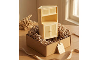 Miniature Corner Cabinet Triangular Top Corner Storage Cabinet Model Beige