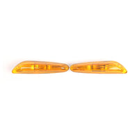 BMW E46 (02-05) Fender Turn Signal Light, Yellow Crystal Pattern, Pair, 63137165915 63137165916
