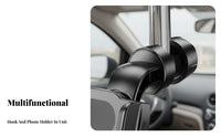 2-in-1 Car Hook Phone Mount 360° Rotation 2-in-1 Car Headrest Hook Rear Seat Phone Amusement Stand Anti-Slip for Travel