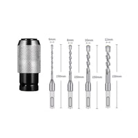 Knurled Drill Adapter with Bits Hex Shank Electric Hammer Converter Metal Power Hammer Adapter Head Compatible for Contractors, Diyers, Handymen, Construction, Workshop, Masonry