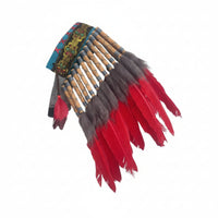 Feather Headdress Structured Band Costume Accessory Patterned Trim