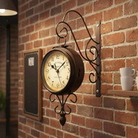 Double-Sided Wall Clock Easy to Read House Decoration for Living Room, Patio
