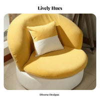 Upholstered Round Armchair Removable and Cleanable Cover Upholstered Contoured Seat Modern Design Comfortable Padding