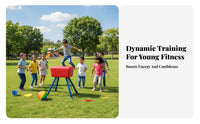 Red Gymnastics Vaulting Horse Kids, Metal Childrens Vaulting Horse for Plyometric Training, Non-Slip Portable Gymnastics Equipment