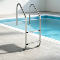 No-Drill Stainless Steel Pool Ladder Polished 2-Step Pool Ladder Stable Long-Lasting
