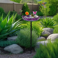 Metal Bird Bath Outdoor Garden Decor Weather-Resistant for Yard