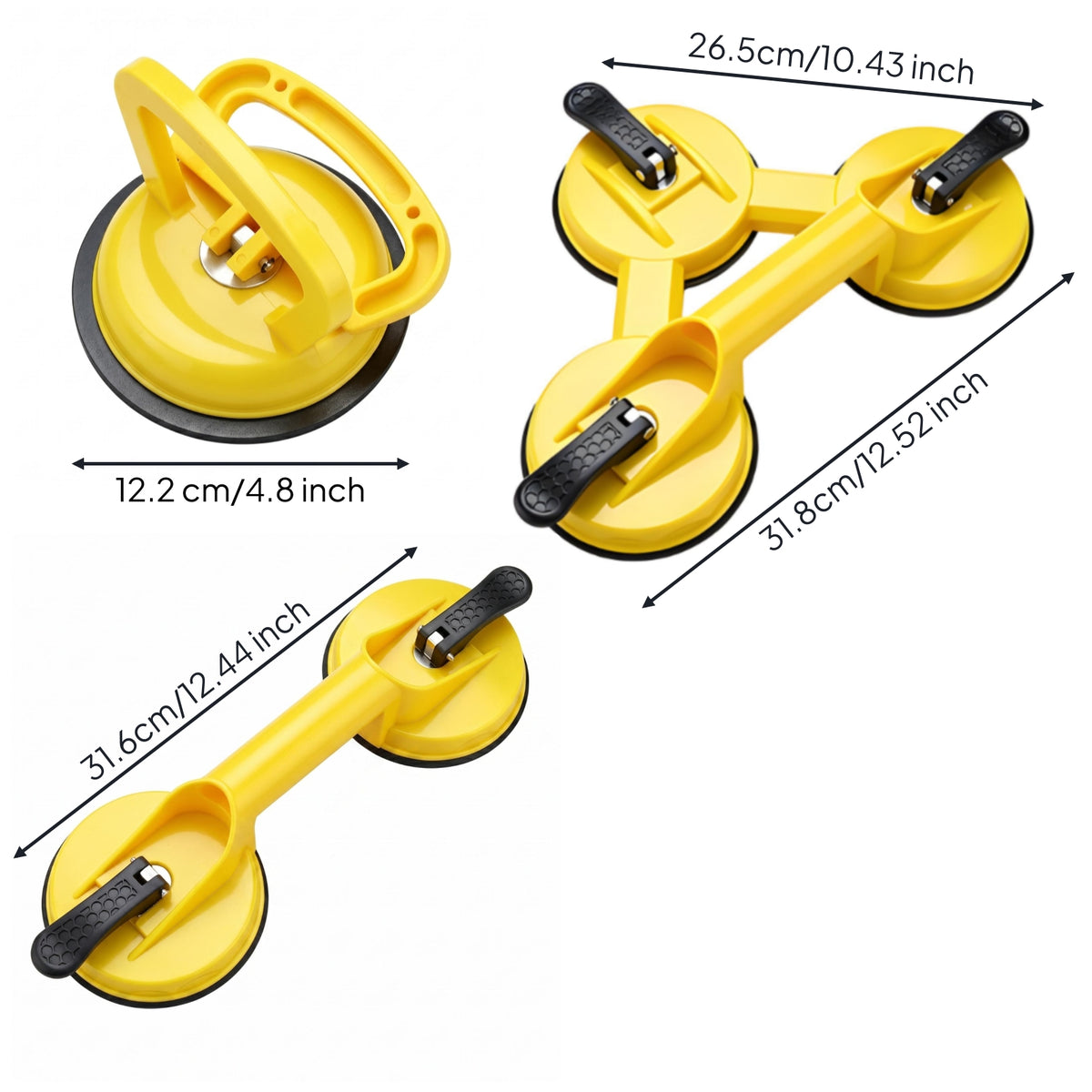 Suction Cup Lifter Lever Operated Shop Tool Circular Base for Smooth Surfaces