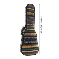Ukulele Gig Bag Padded Ukulele Case Soft Uke Backpack Ethnic-Style Woven for Musicians, Travel, Lessons