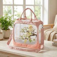 Bird Carrier and Parrot Travel Bag, Oxford Cloth Pet Bird Bag with Transparent Breathable Window, Portable Bird Cage for Small Parrot Parakeet