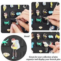 Wall-Mounted Felt Brooch Display Board with Storage Pockets