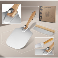 3 Pieces Aluminum Pizza Peel Set Metal Pizza Paddle Set Heat-Resistant Bakeware Lightweight for Home Bakers