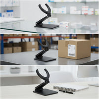 Handsliberated Product Code Scanner Holder Adjustable Scanner Holder with Clamp Space-Saving Product Code Reader Stand Stable for Cashiers, Checkout Counters, Warehouses