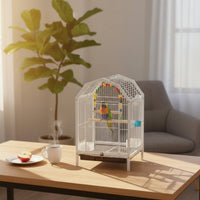 Portable Bird Travel Enclosure Play Perch Pet Housing Sturdy Metal Frame