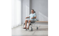 Reclining Shower Commode Transport Chair Wheeled for, Patients