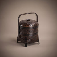 Bamboo Basket with Lid Handwoven Bamboo Basket with Handle Handmade Storage Container Box for Kitchen